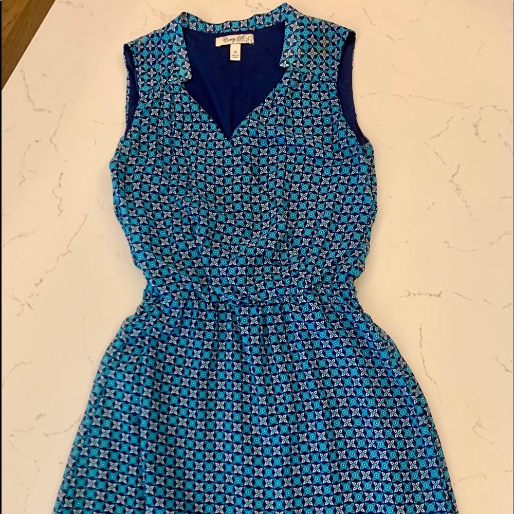 NEW Floral Navy & White Wrap Empire Dress SMALL